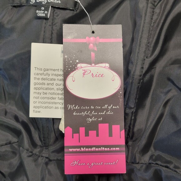 Blondie Nites prom homecoming sequin short tulle black silver dress size  3 NWT - Picture 9 of 16